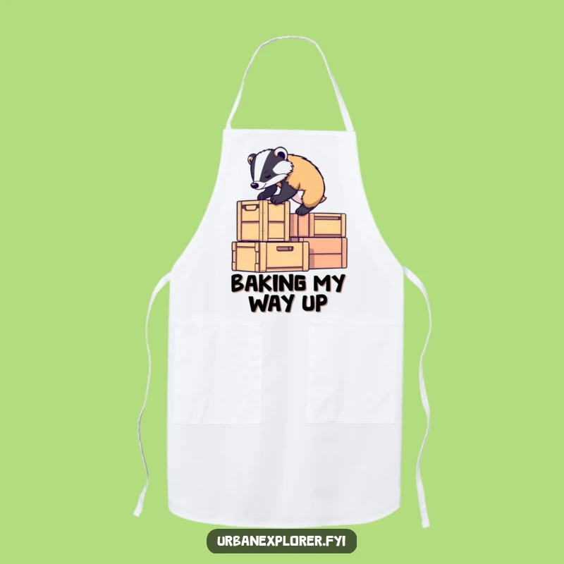 Funny Badger Climb Apron: Kitchen Grit for Determined Cooks