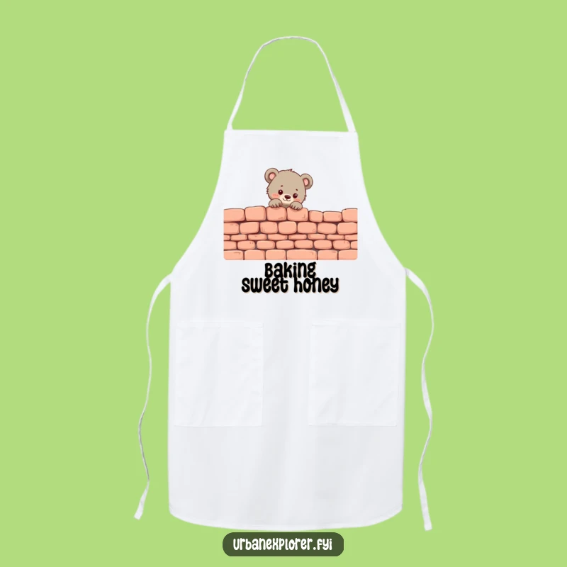 Funny Bear Cub Chef's Apron: Tiny Cub Peeker, Cute Funny Gift for Cooks