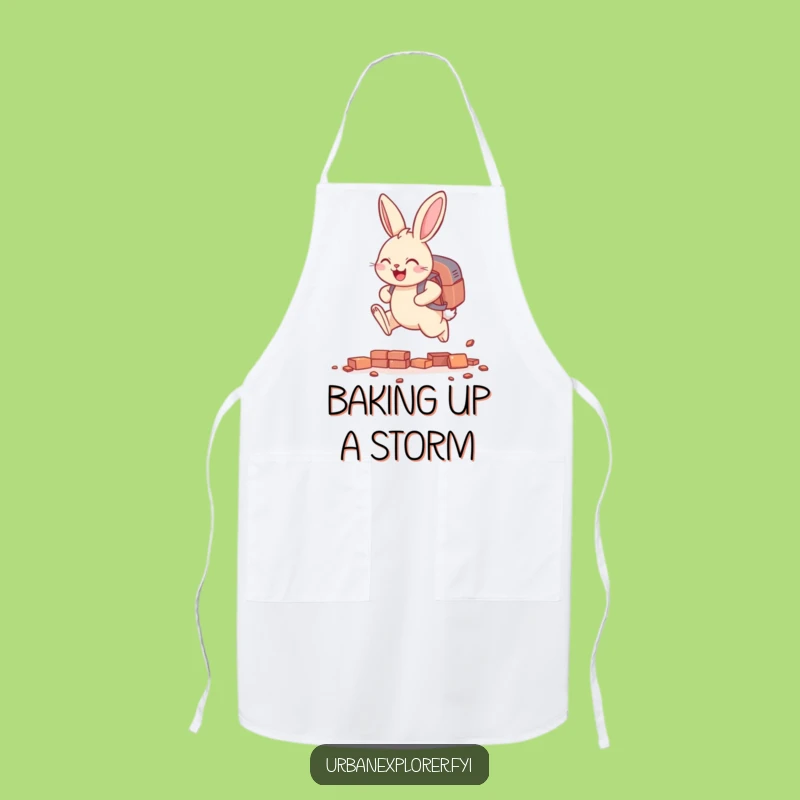 Funny Bunny Backpack Apron: Leaping Chef's Kitchen Gift!