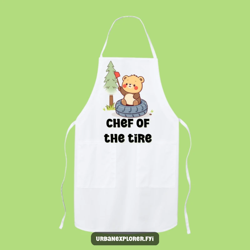 Funny Bear Cub Flag Apron - Kitchen Triumph, Chef's Victory, Humorous Funny Gift