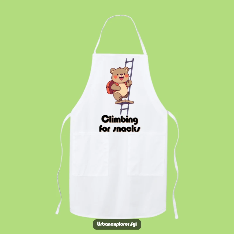 Funny Bear Fire Escape Apron - Hilarious Kitchen Adventure Wear