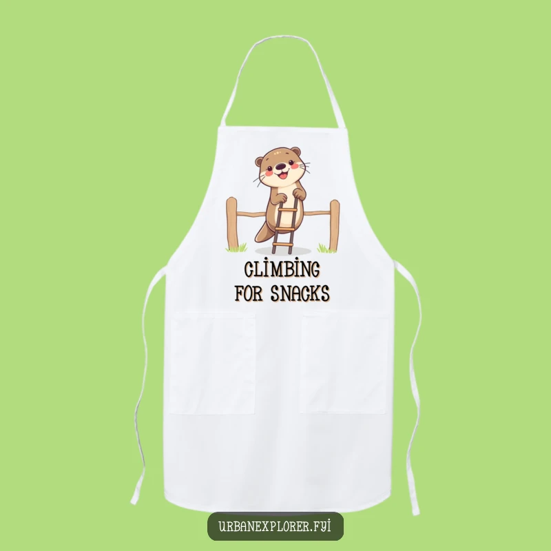 Funny Otter Climbing Fence Apron - Hilarious Kitchen Gift for Cooks
