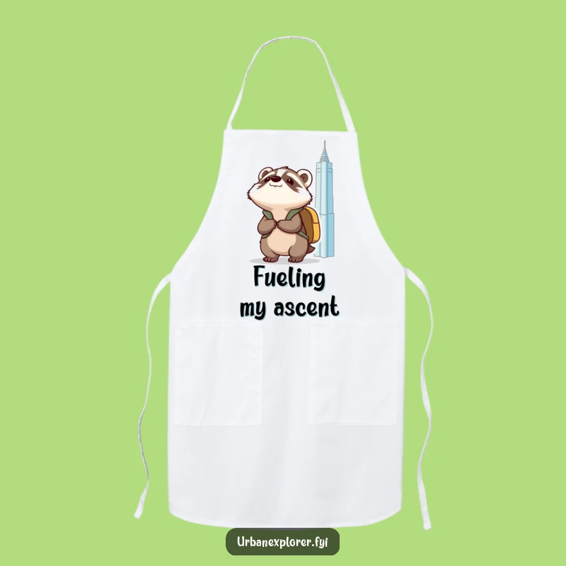 Funny Kawaii Badger Chef Apron: Cook with Big City Ambition!
