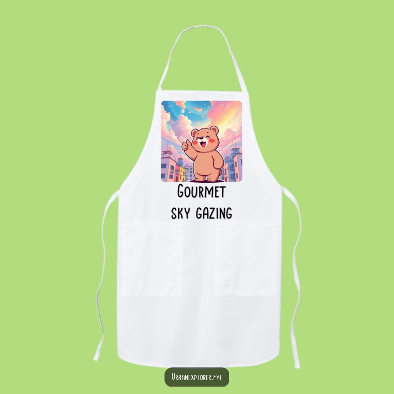 Funny Bear Sky Apron: Kitchen Magic for Whimsical Cooks