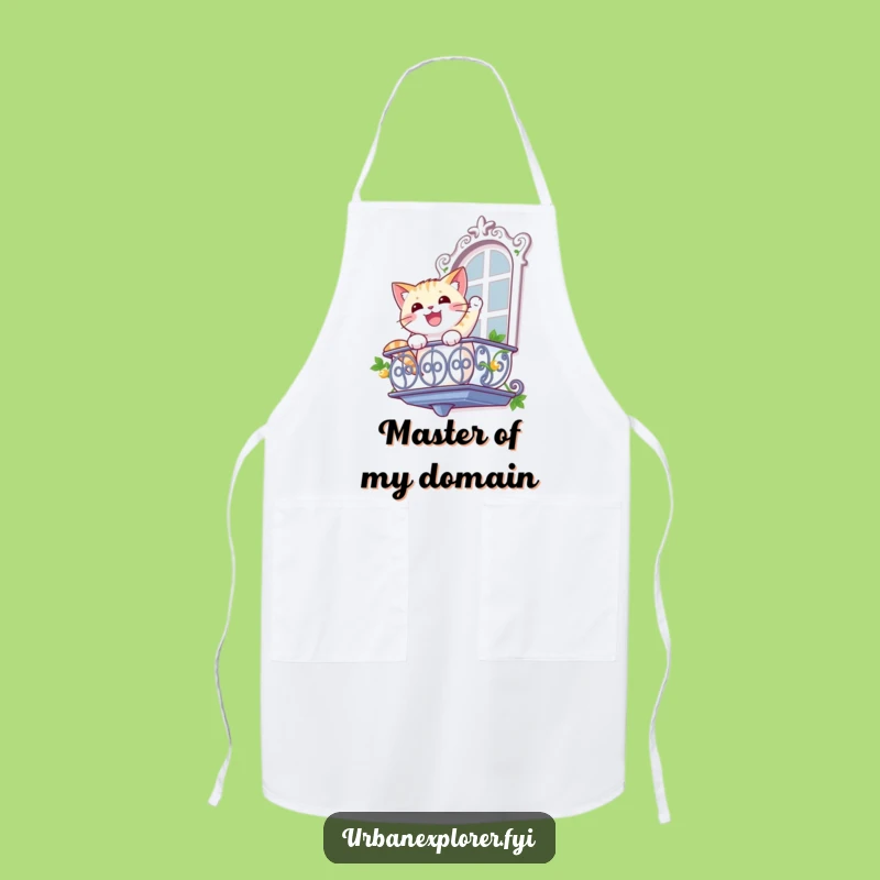 Funny Cat Rappelling Apron: Hilarious Kitchen Helper for Feline Fans, Great Gift