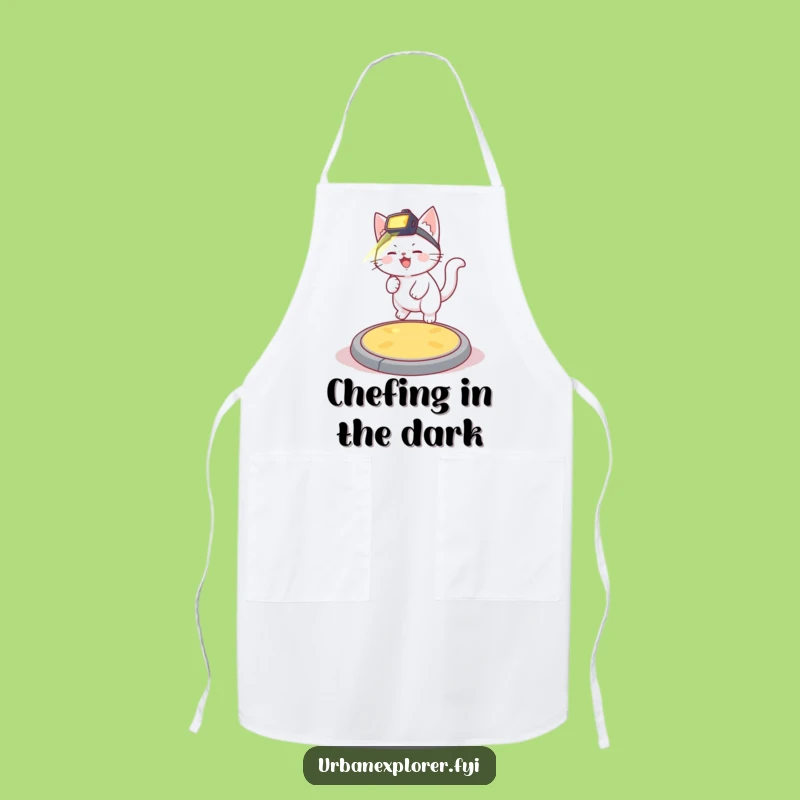 Funny Kitten Chef Apron: Cook Up Smiles with a Giggling Explorer!