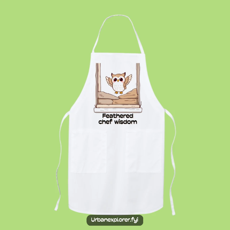 Funny Owl Apron: Cook Up Laughs with Wise Bird Kitchen Humor