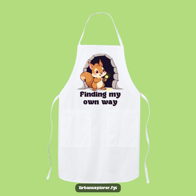 Funny Squirrel Explorer Apron: Brave Chef with Flashlight, Perfect Funny Kitchen Gift