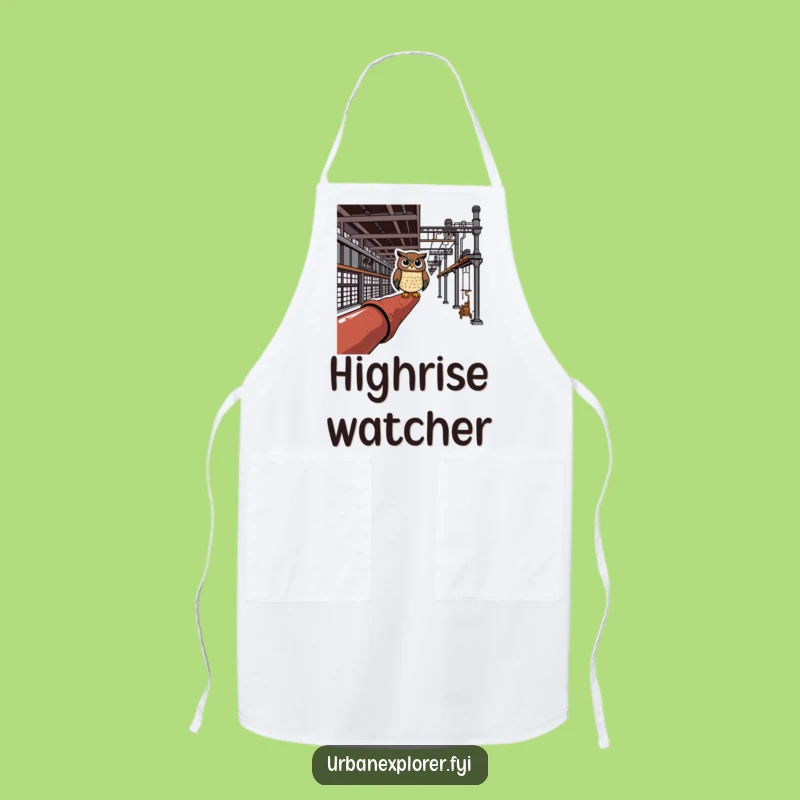 Funny Owl Industrial Apron - Humorous Kitchen Observer Tool