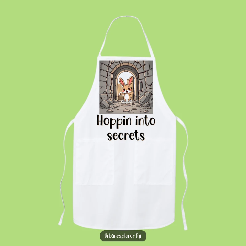 Funny Rabbit Explorer Apron: Abandoned City Style, a Kitchen Humor Gift