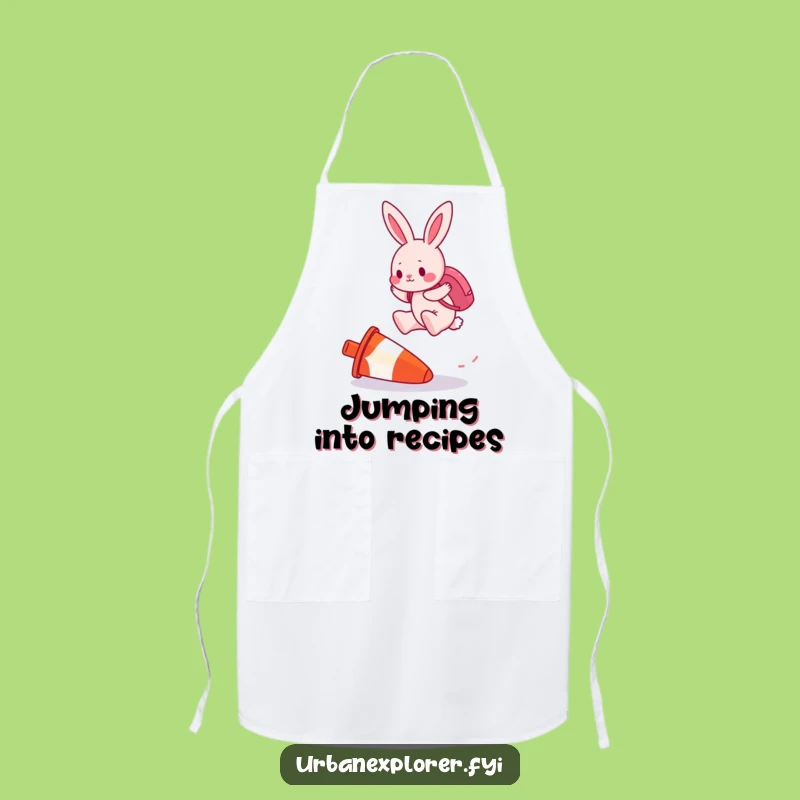 Funny Pink Bunny Traffic Cone Jump Apron - Determined Cook Wear