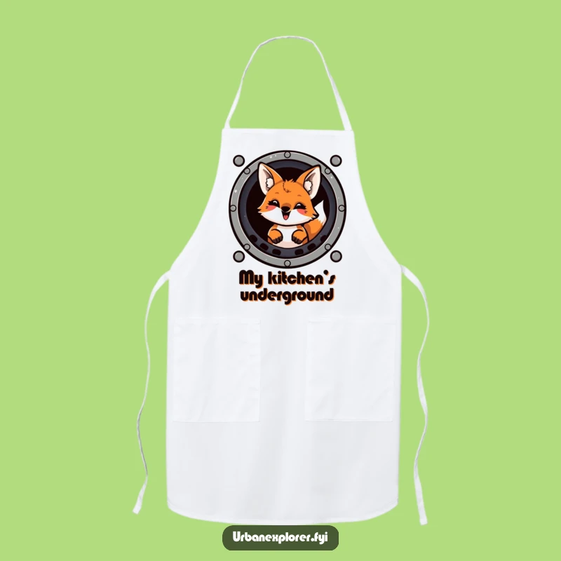 Funny Fox Sewer Grate Apron - Hilarious Kitchen Accessory Gift