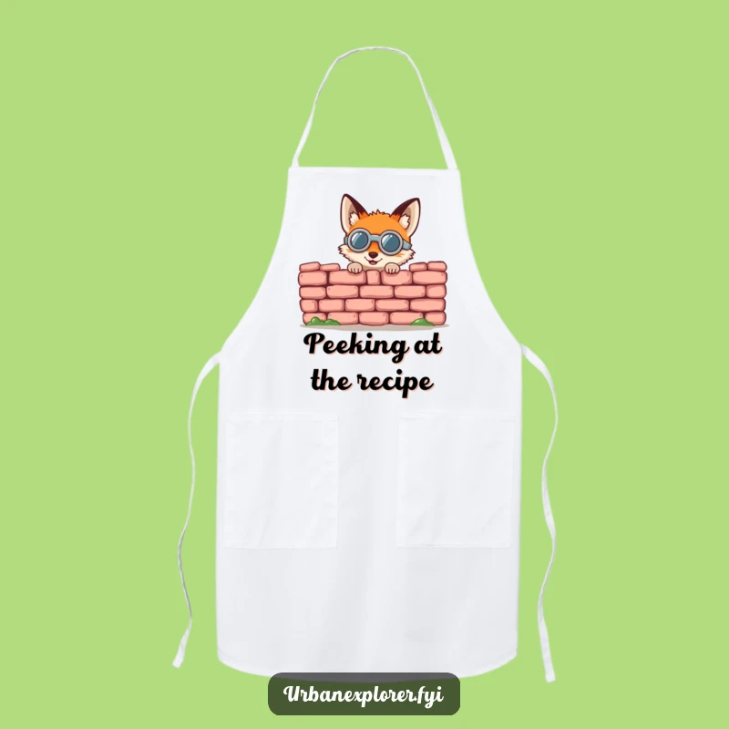 Funny Fox Goggles Apron: Gleeful Peeking Chef's Companion