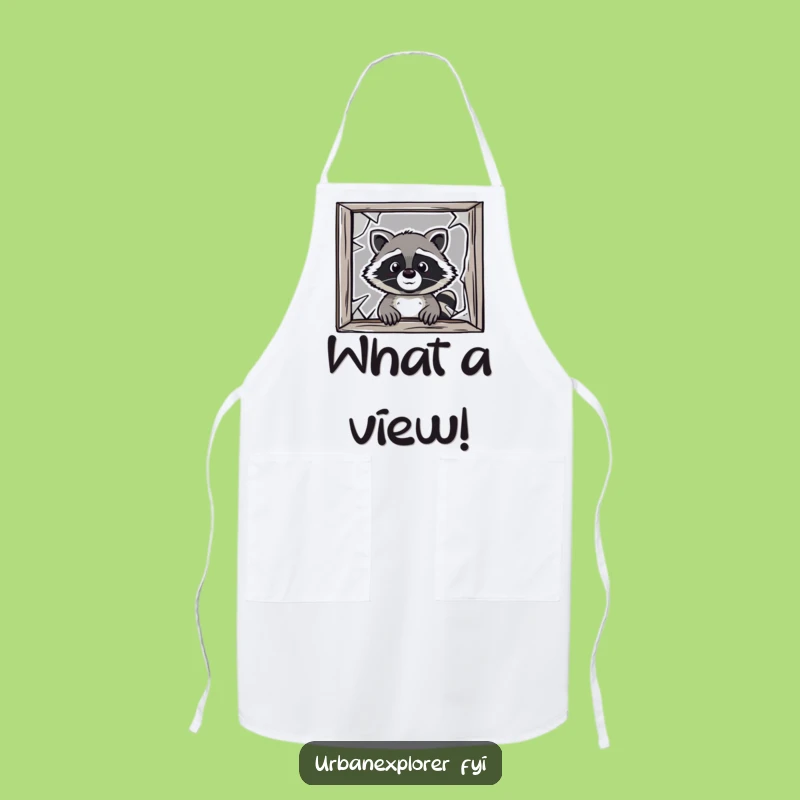 Funny Raccoon Kitchen Apron: Cartoon Chef Wear for Messy Cooks