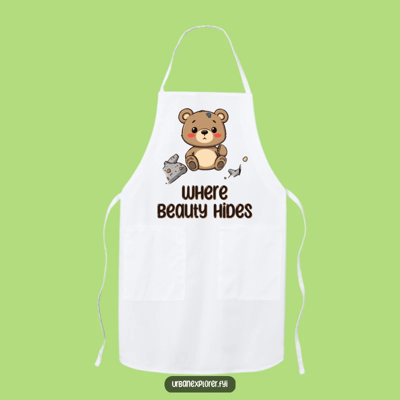 Funny Bear Apron: Industrial Decay Style, a Kitchen Humor Gift