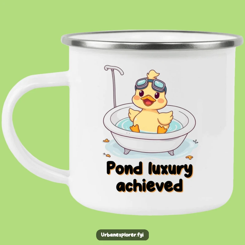 Adventure-Ready Funny Kawaii Duck Camping Mug for Bath Lovers