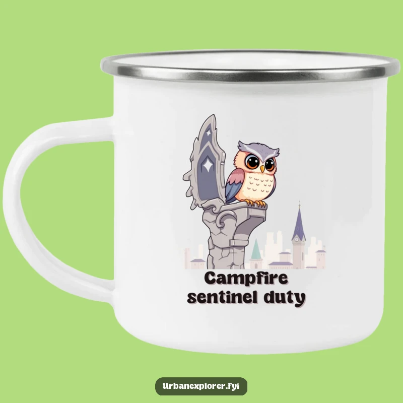 Funny Kawaii Owl Camping Mug - Hilarious City Watcher Drinkware