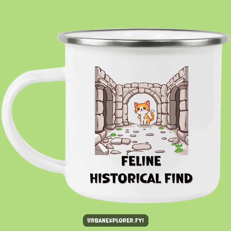 Funny Cat Campfire Mug: Historical Adventure, a Rugged Humor Gift