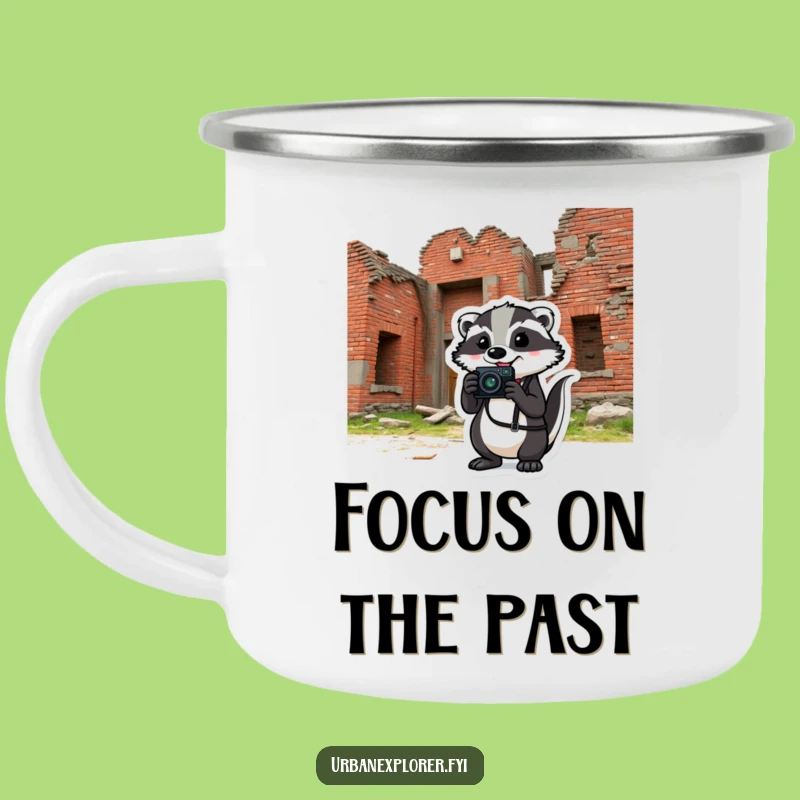 Funny Badger Camera Camping Mug - Rugged Humor for Outdoor Shoots