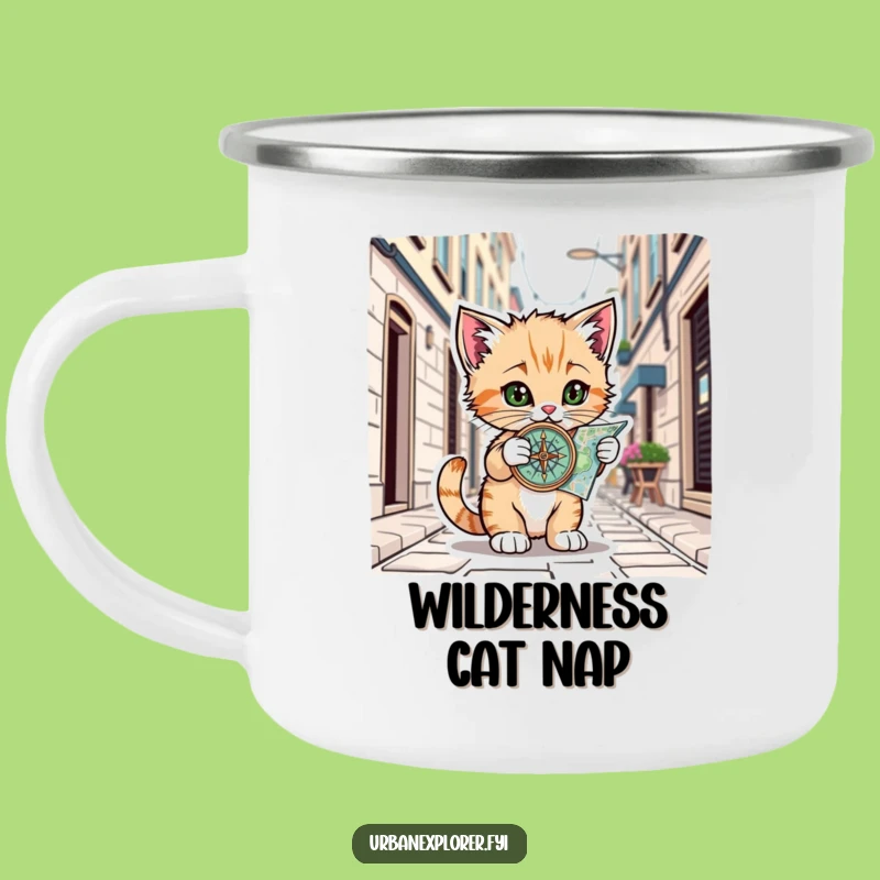 Funny Kitten Campfire Mug: Adventure Fuel for Urban Explorers