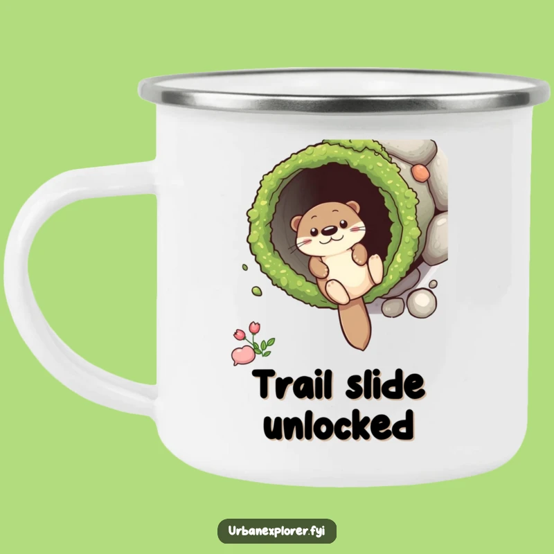 Funny Otter Drainpipe Camping Mug: Adventure Ready with Playful Humor Gift
