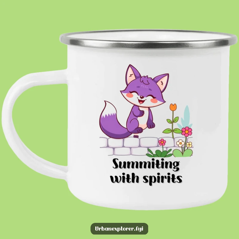 Funny Purple Fox Campfire Mug: Adventure Fuel for Trailblazers!
