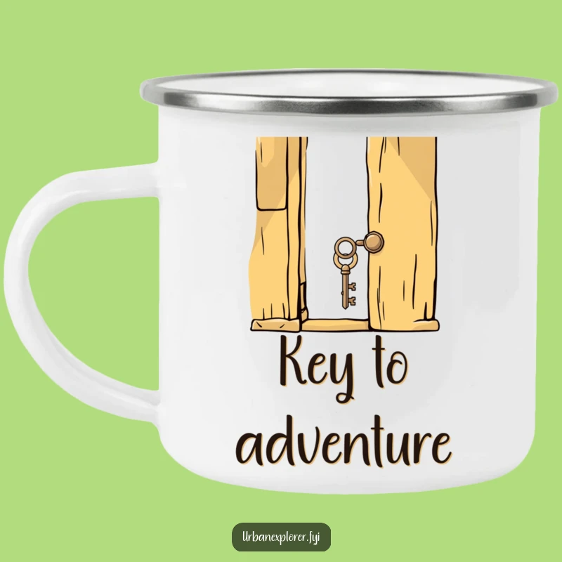 Adventurous Funny Key Door Camping Mug: Unlocking Campfire Stories!