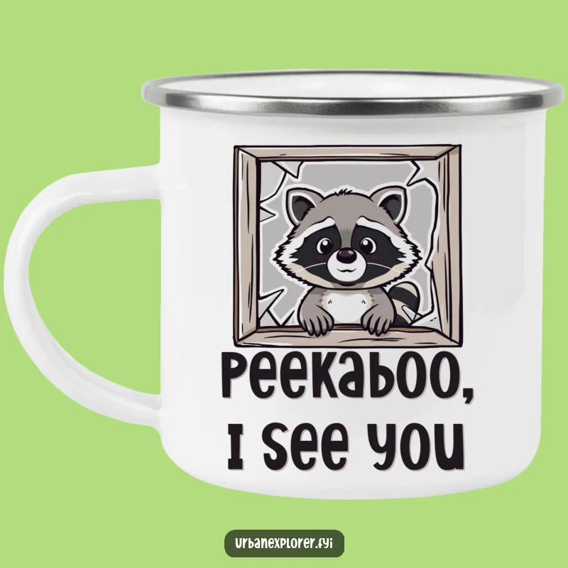 Funny Raccoon Campfire Mug: Durable Cartoon Style for Outdoor Fun