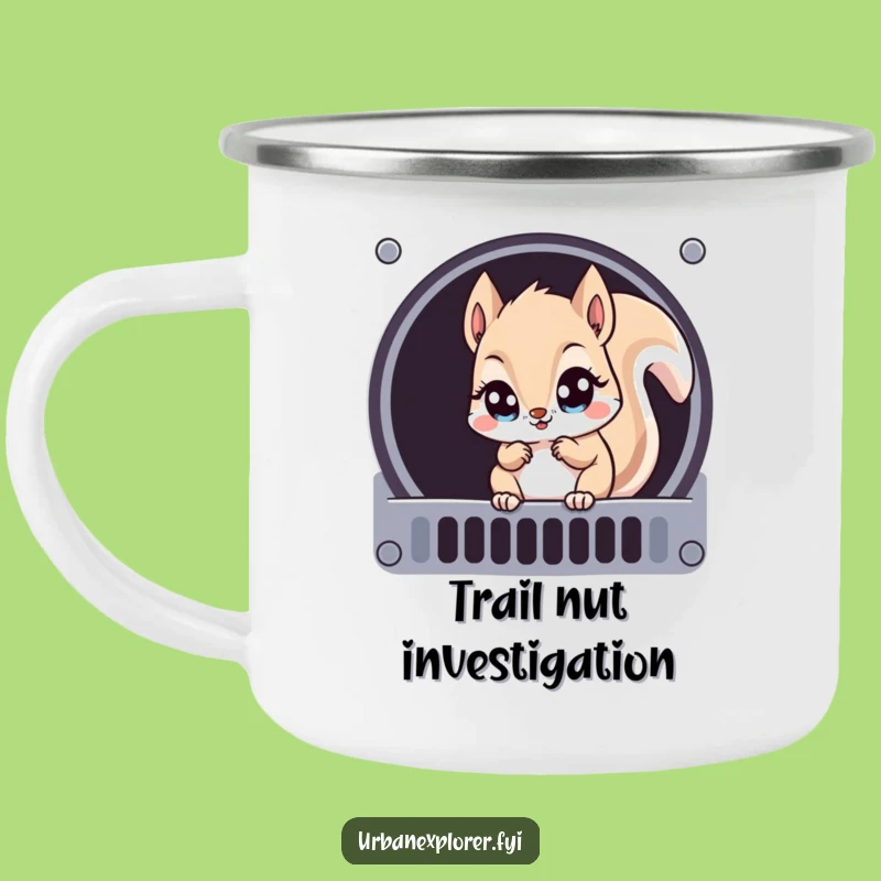Adventure-Ready Funny Kawaii Squirrel Camping Mug
