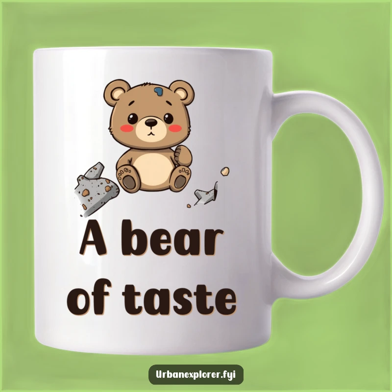 Funny Bear's Texture Mug: Industrial Decay Appreciation, a Unique Humor Gift