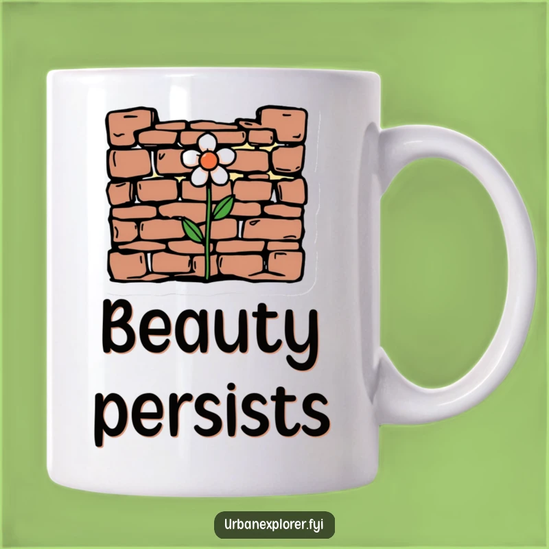 Funny Minimalist Flower Mug: Resilience Blooms with Humorous Art!