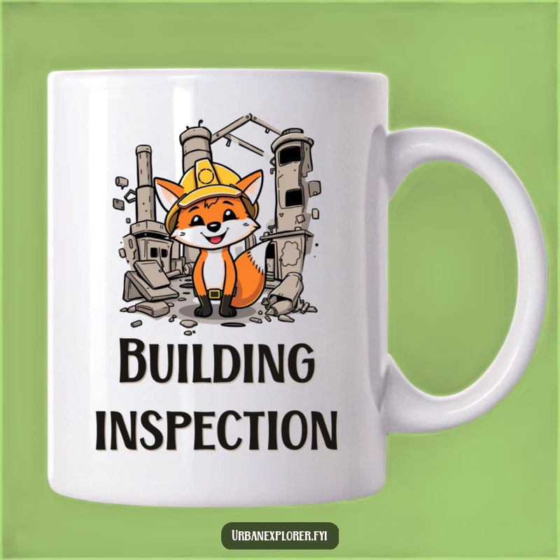 Funny Fox Construction Worker Mug - Hilarious Industrial Explorer Gift