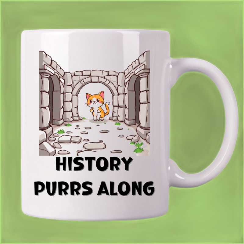 Cat's Historical Ruins Navigation Mug
