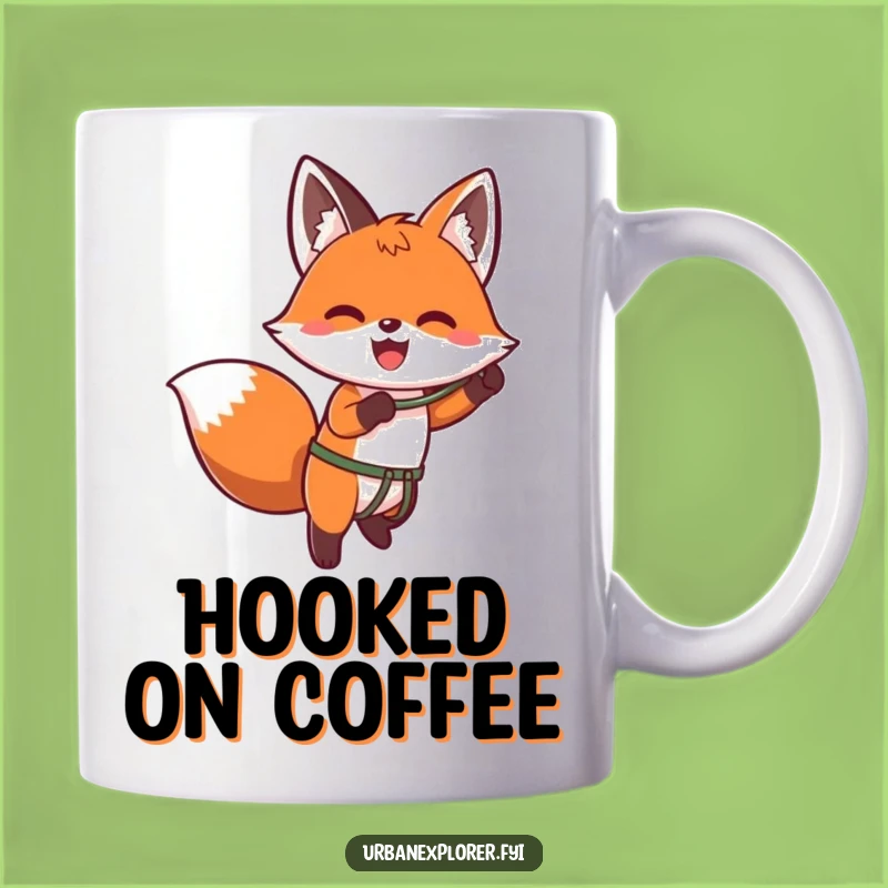 Funny Kawaii Fox Grappler Mug - Enthusiastic Character Gift for Adventurers