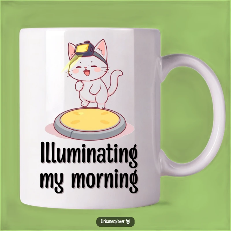 Funny Kitten Headlamp Mug: Hilarious Night Owl Gift for Cat Lovers!