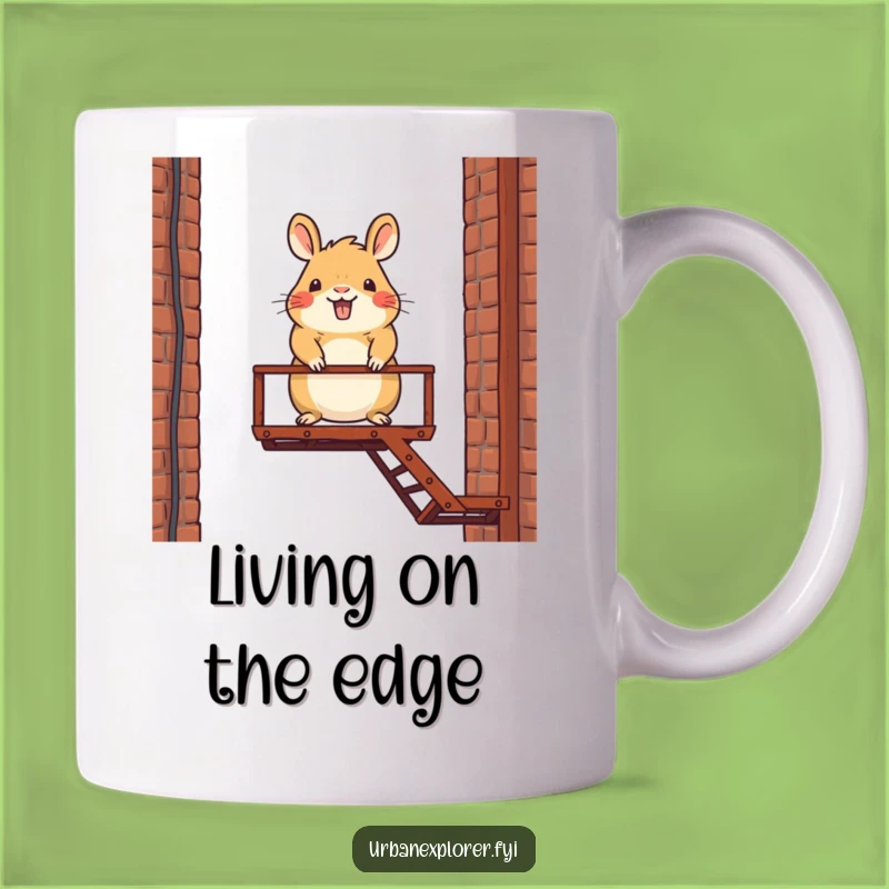 Funny Capybara Fire Escape Mug: Hilarious Cartoon Character Gift for Friends