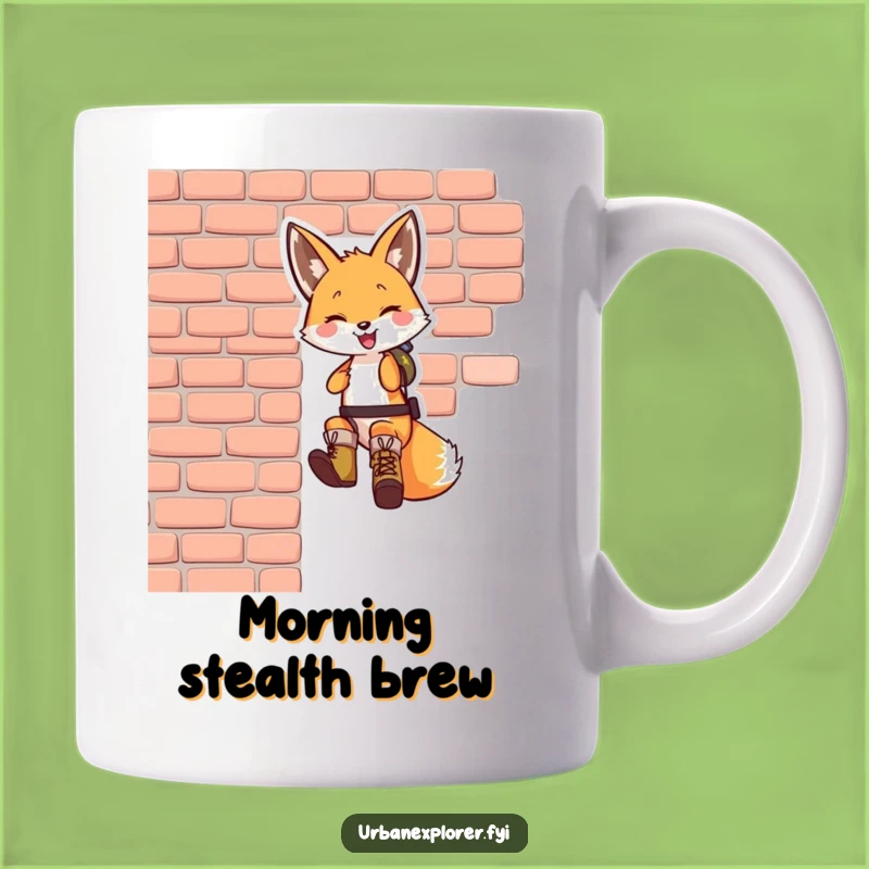 Funny Fox Rappelling Mug - Adventurous & Hilarious Gift for Sneaky Foxes