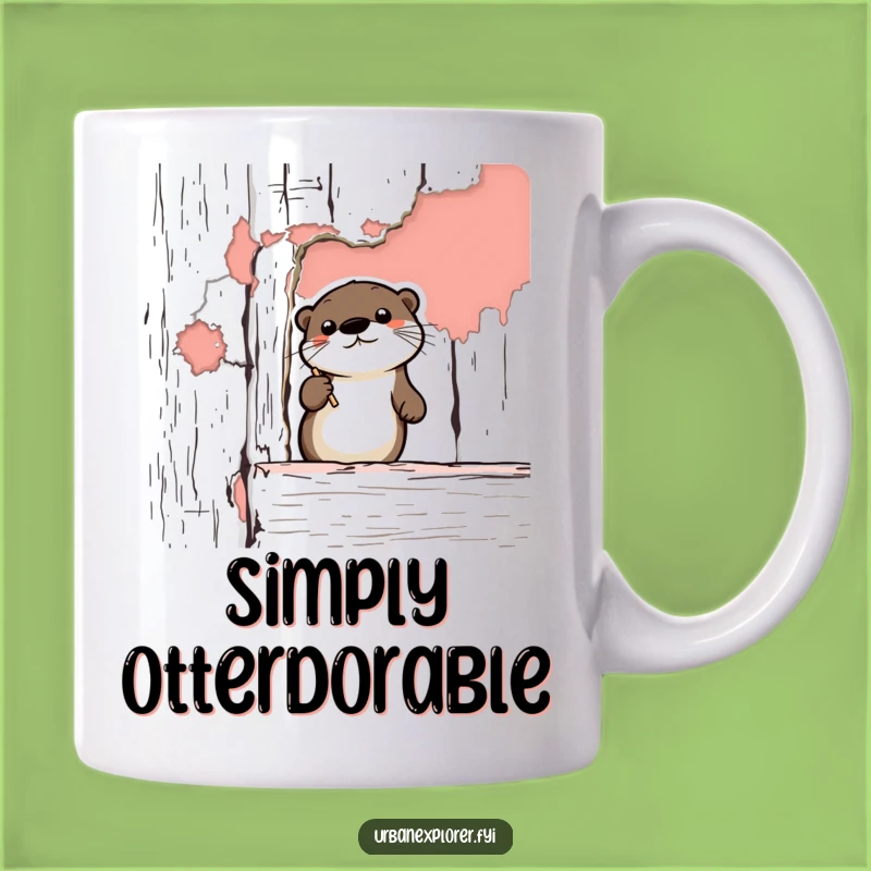 Funny Otter's Artistic Adventure: Peeling Paint Mug, a Hilarious Vintage Gift