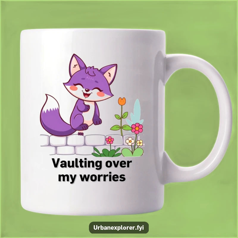 Funny Purple Fox Garden Wall Mug: A Hilarious Gift for Fox Lovers!