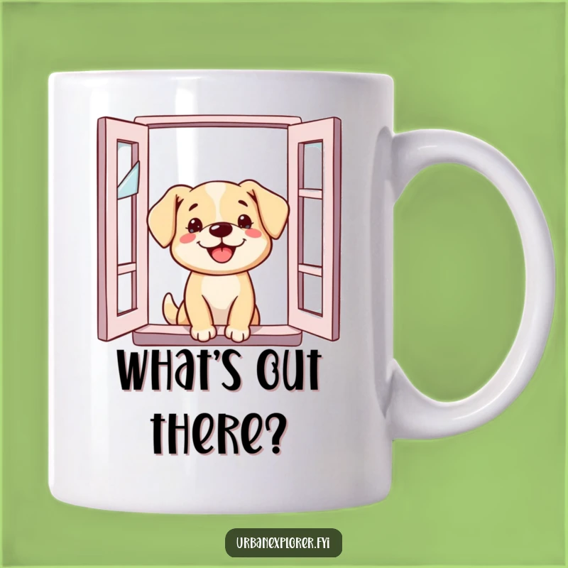 Funny Dog Window Mug: Peek into Fun with This Hilarious Curiosity Gift!