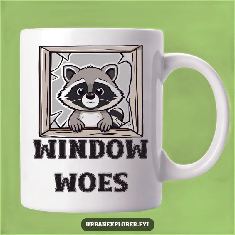 Funny Raccoon Window Peek Mug: A Hilarious Cartoon Gift for Mischief Makers