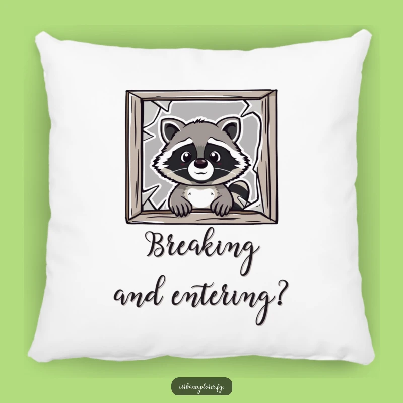Cozy Funny Raccoon Window Pillow: Soft Cartoon Cushion for Snuggles