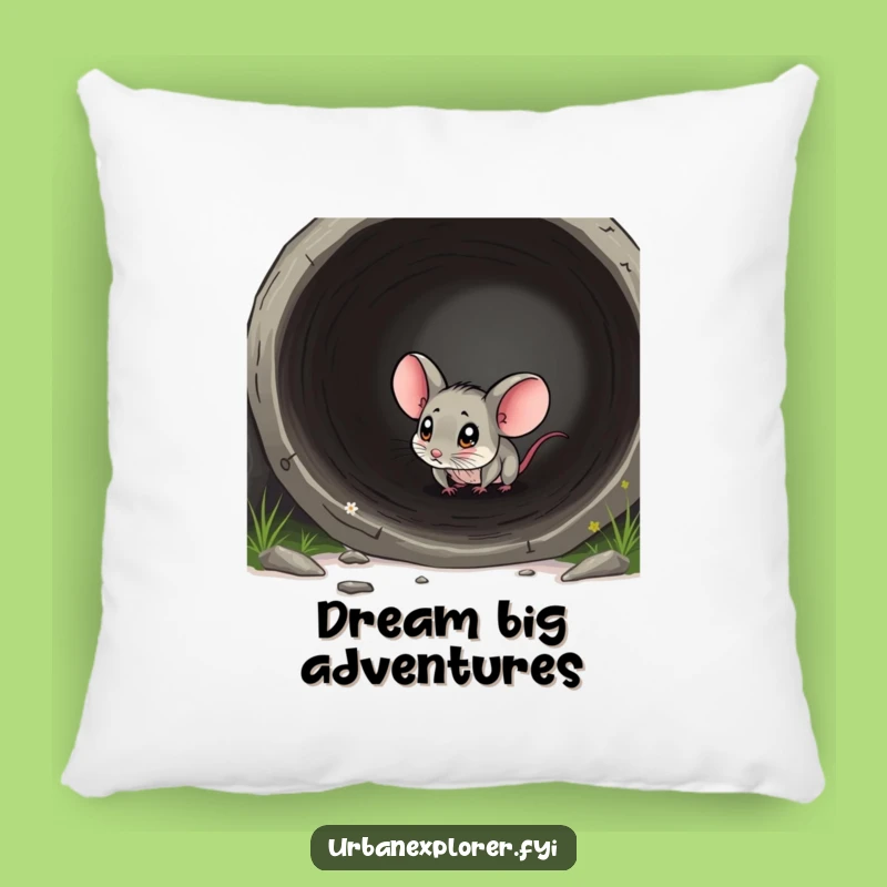 Funny Mouse Pillow: Cozy Comfort with Tiny Explorer Humor