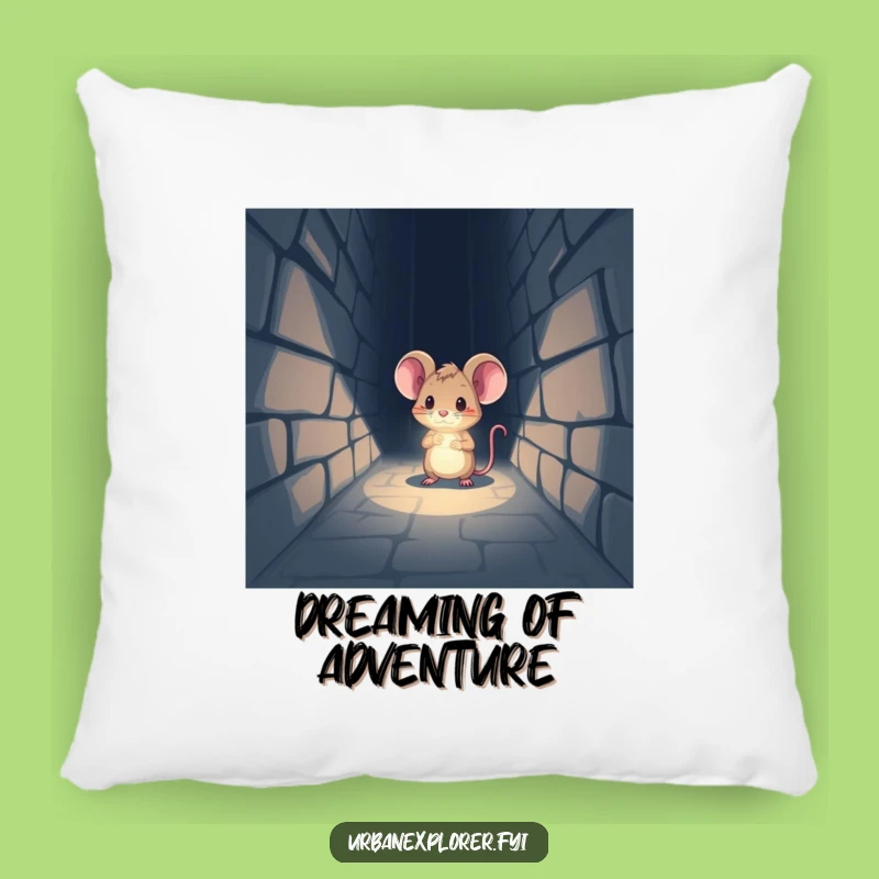 Funny Mouse Explorer Pillow: Cozy Exploration, Brave Comfort, Perfect Funny Gift!