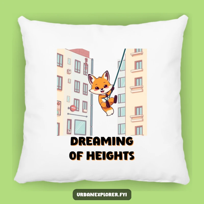 Funny Fox Rappel Pillow - Comfy & Humorous Accent for Adventurers
