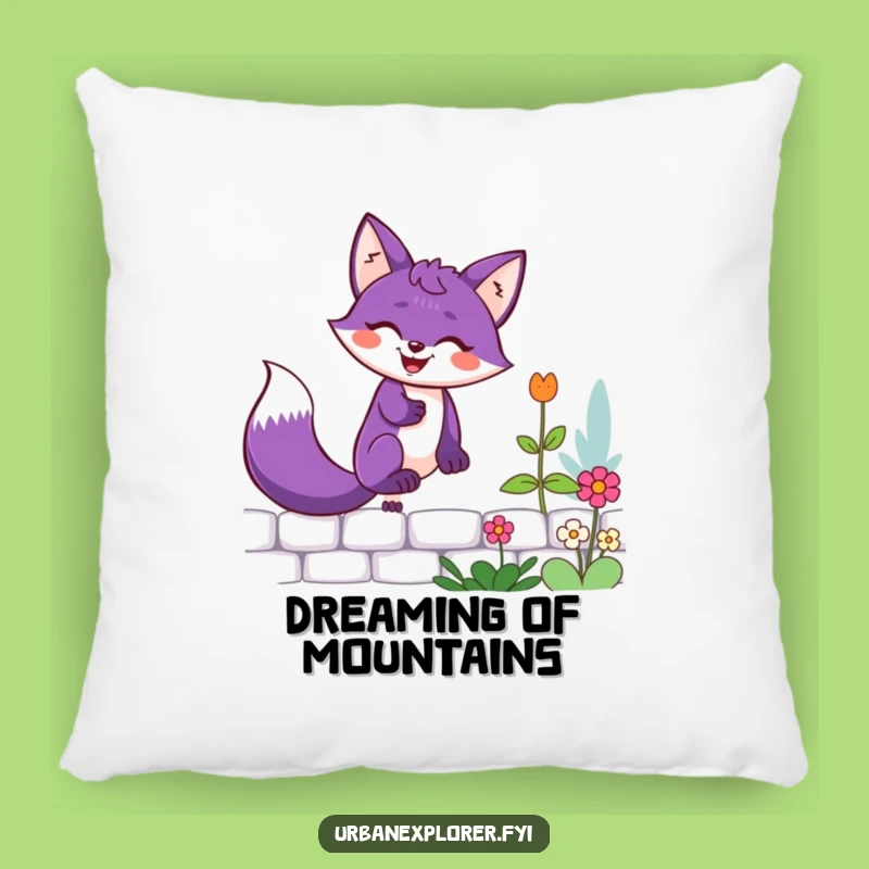 Funny Fox Garden Wall Pillow: Cuddle Up with a Determined Climber!