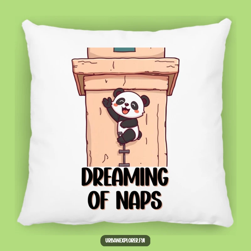 Funny Kawaii Panda Climber Pillow - Cozy, Joyful Character Cushion Gift
