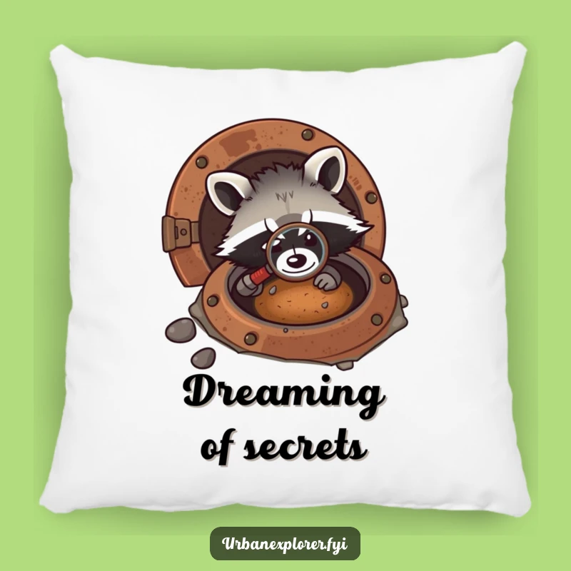 Funny Kawaii Raccoon Detective Pillow - Cozy, Cute Mystery Cushion Gift
