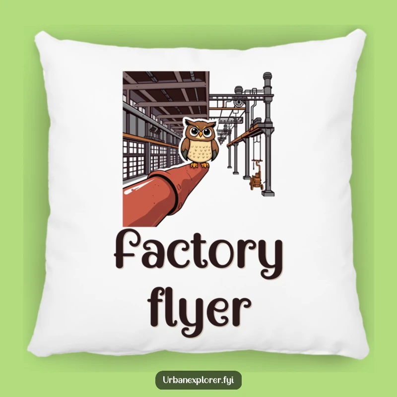 Funny Owl Industrial Pillow - Comfy & Comical Observer Decor