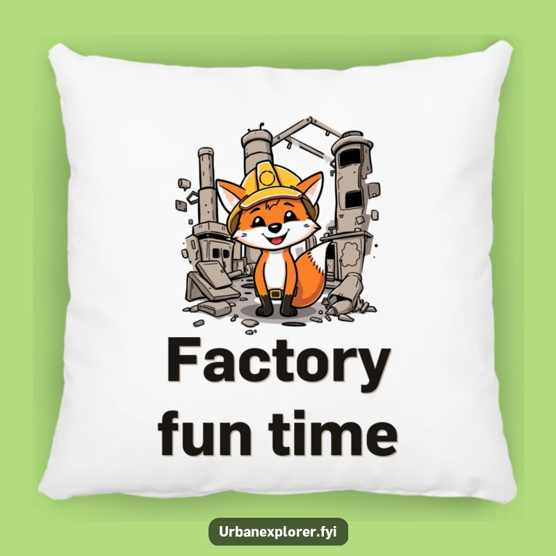 Funny Fox Hard Hat Pillow - Comfy & Hilarious Factory Decor